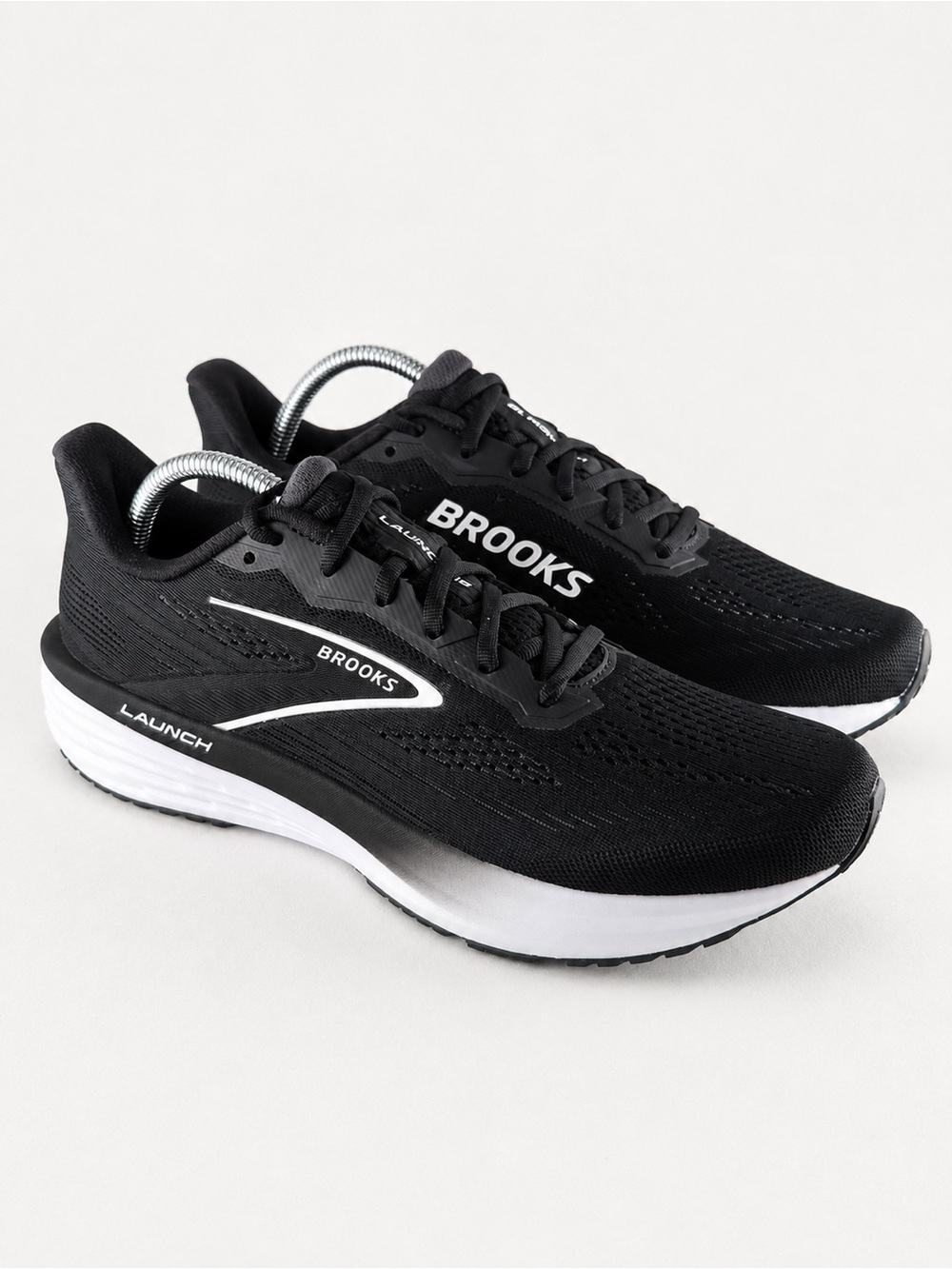 Size 11W- Brooks Launch 12 Running Shoes - Black and White